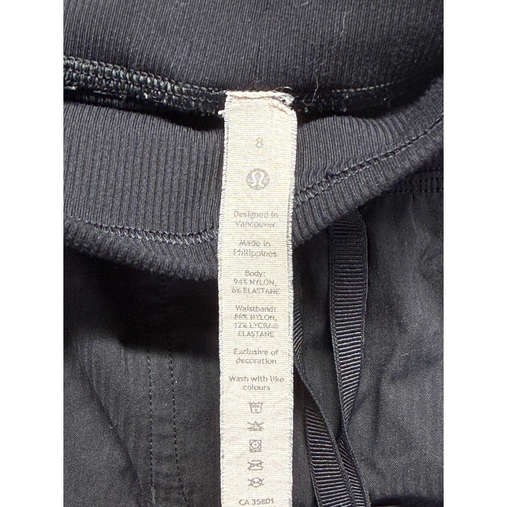 Lululemon Dance Studio Mid Rise Cropped Pants Womens 8 Black Stretch Cinched Hem - Picture 3 of 10